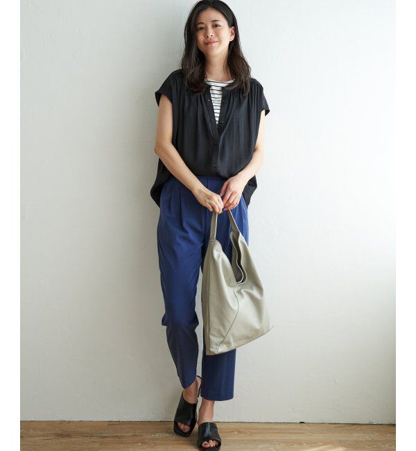 ikka「カッセンギャザーフレンチ袖シャツ」|シャツ・ブラウス|