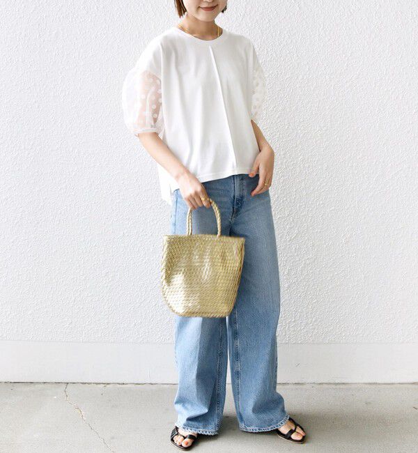 SHIPS for women「TORRAZZO DONNA:〈手洗い可能〉ドット シアー スリーブ カットソー」|Tシャツ・カットソー|