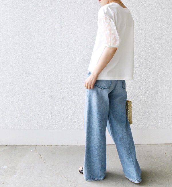 SHIPS for women「TORRAZZO DONNA:〈手洗い可能〉ドット シアー スリーブ カットソー」|Tシャツ・カットソー|