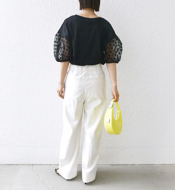 SHIPS for women「TORRAZZO DONNA:〈手洗い可能〉ドット シアー スリーブ カットソー」|Tシャツ・カットソー|