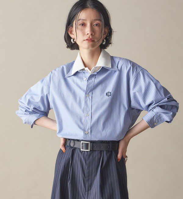 SHIPS for women「SHIPS NINE CASE:〈洗濯機可能〉レギュラーカラー シャツ」|シャツ・ブラウス|ライトブルー