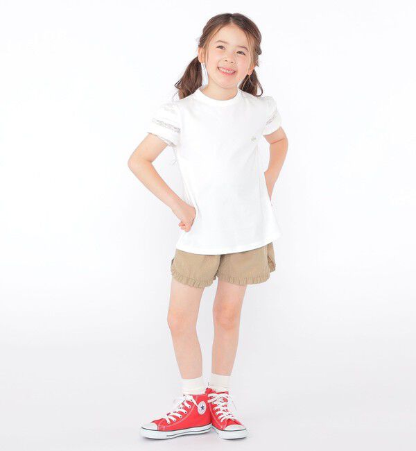 SHIPS KIDS「SHIPS KIDS:100～130cm/袖レース デザイン Tシャツ」|Tシャツ・カットソー|