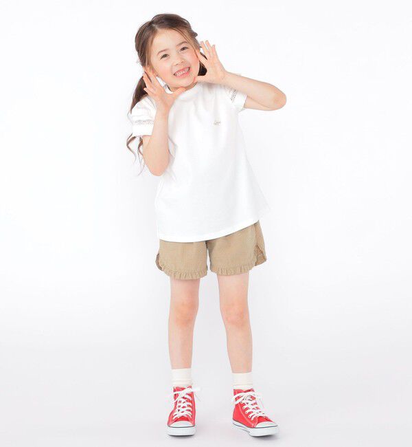 SHIPS KIDS「SHIPS KIDS:100～130cm/袖レース デザイン Tシャツ」|Tシャツ・カットソー|