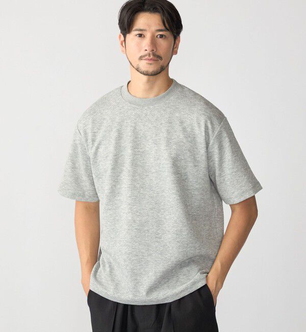 SHIPS「SHIPS: ハウンドトゥース 膨れ ジャカード ショートスリーブ Tシャツ」|Tシャツ・カットソー|