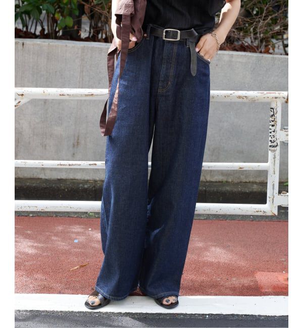 ≪予約 追加≫ULTサマーデニムハイライズルーズ5PKT BLUE/NAVY