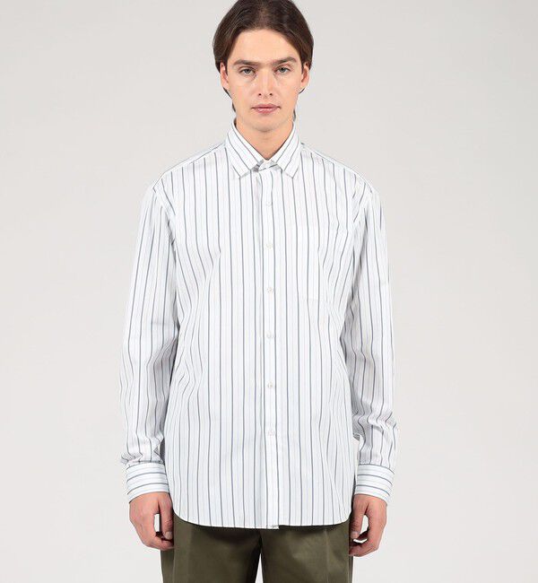 TOMORROWLAND BUYING WEAR「Salvatore Piccolo コットンストライプ セミワイドカラーロングスリーブシャツ」|シャツ・ブラウス|