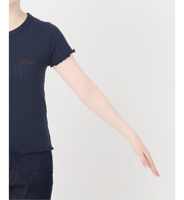 SLOBE IENA「《予約》アイレットリブ 刺しゅうTEE」|Tシャツ・カットソー|