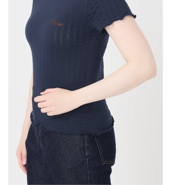 SLOBE IENA「《予約》アイレットリブ 刺しゅうTEE」|Tシャツ・カットソー|