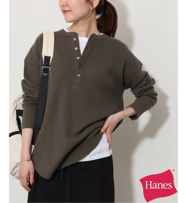 JOURNAL STANDARD relume「《予約》【Hanes&times;relume】別注Newワッフルヘンリーネックプルオーバー」|Tシャツ・カットソー|グレー