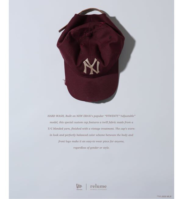 JOURNAL STANDARD relume「《追加予約》NEW ERA / ニューエラ 別注 9TWENTY(TM) ハードウォッシュ Yankees」|キャップ・キャスケット|ボルドー