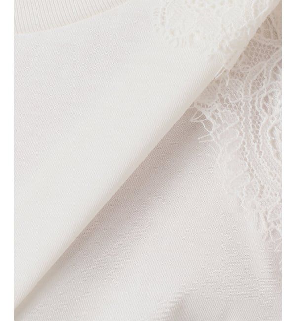 Spick and Span「《予約》レースコンビフレンチスリーブTシャツ」|Tシャツ・カットソー|