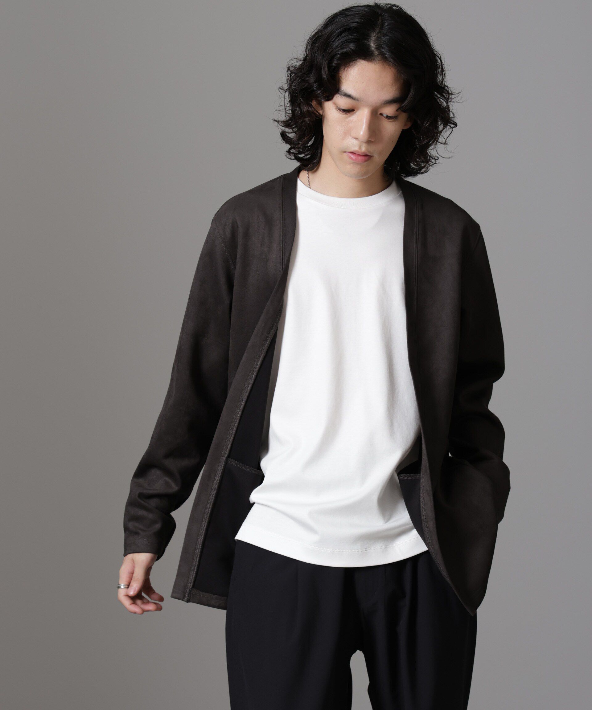 nano･universe「フェイクスエードトッパーカーディガン 24AW」|Tシャツ・カットソー|