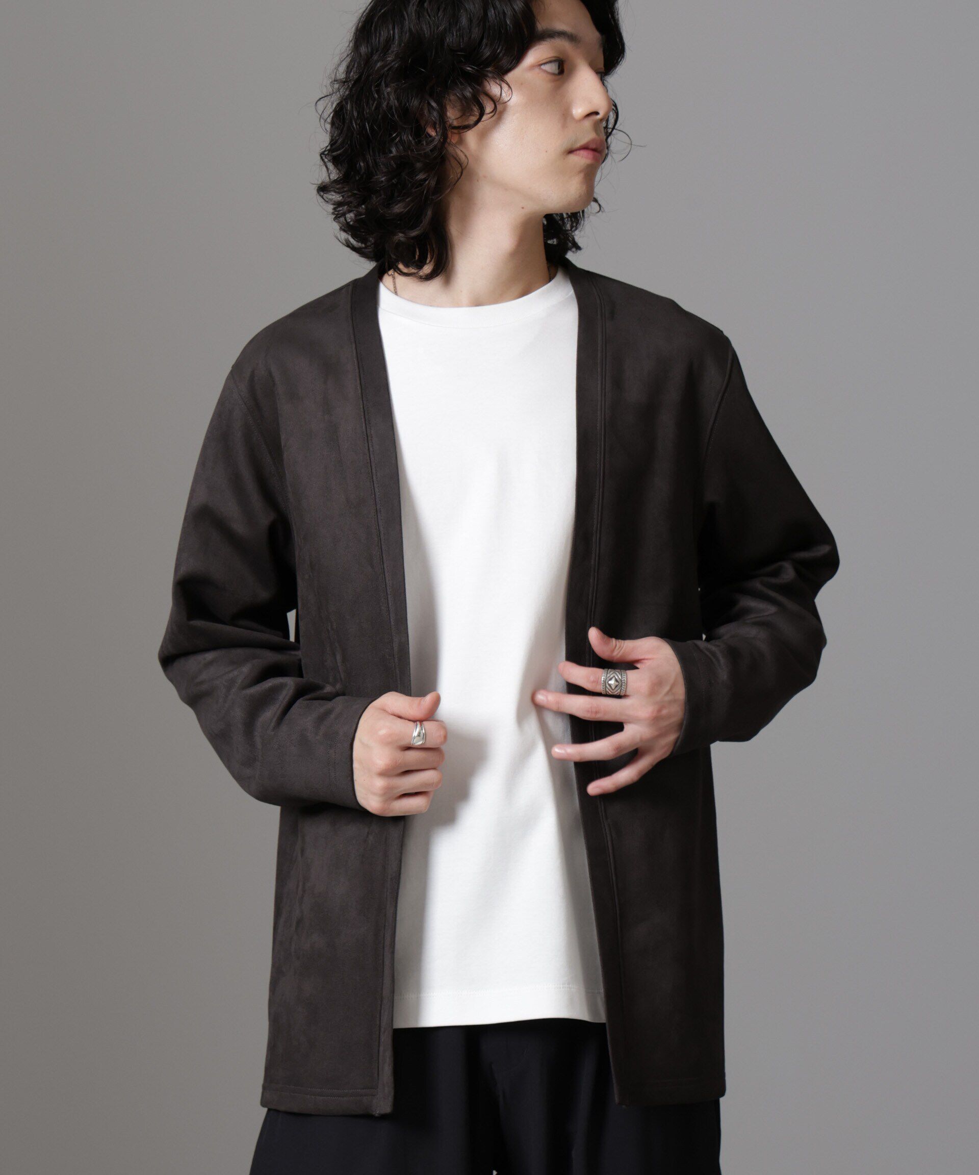 nano･universe「フェイクスエードトッパーカーディガン 24AW」|Tシャツ・カットソー|
