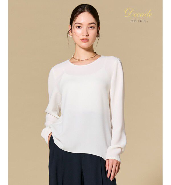 BEIGE,「【人気シリーズ】SHELBY / ロングスリーブブラウス」|シャツ・ブラウス|White