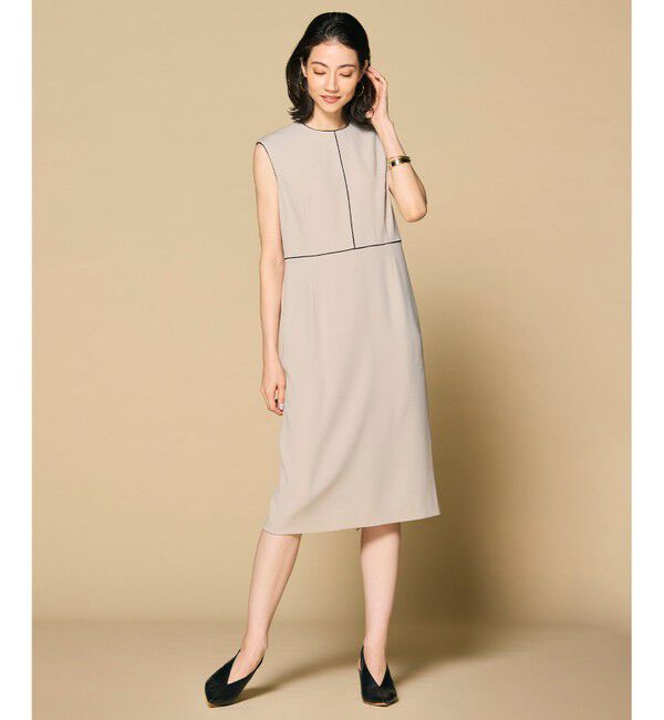 BEIGE,「【洗える・L-size】CINDY / クルーネックドレス」|ワンピース|