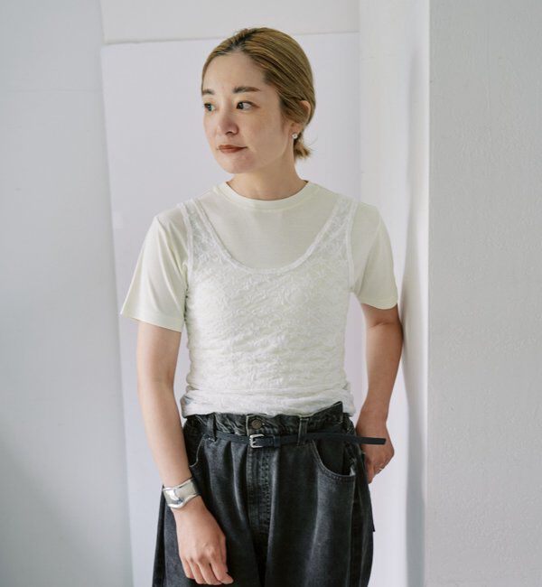  「【LUALY】【接触冷感/吸水速乾】シアープレーンチビTee」|Tシャツ・カットソー|