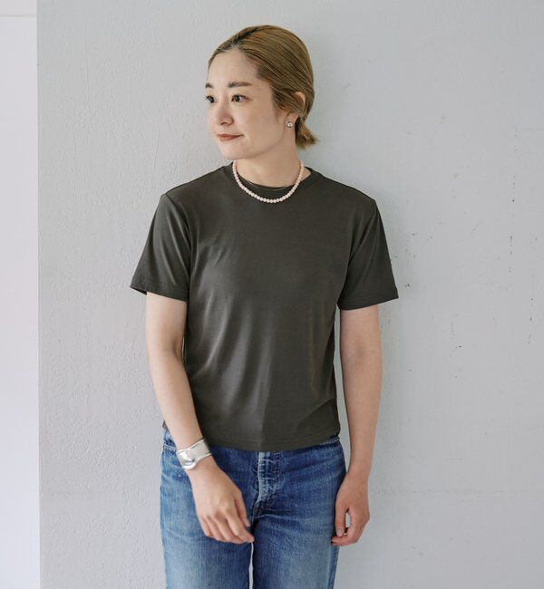  「【LUALY】【接触冷感/吸水速乾】シアープレーンチビTee」|Tシャツ・カットソー|