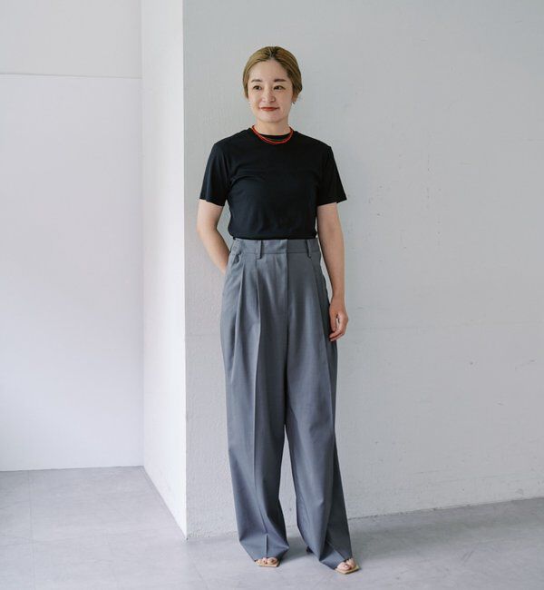  「【LUALY】【接触冷感/吸水速乾】シアープレーンチビTee」|Tシャツ・カットソー|