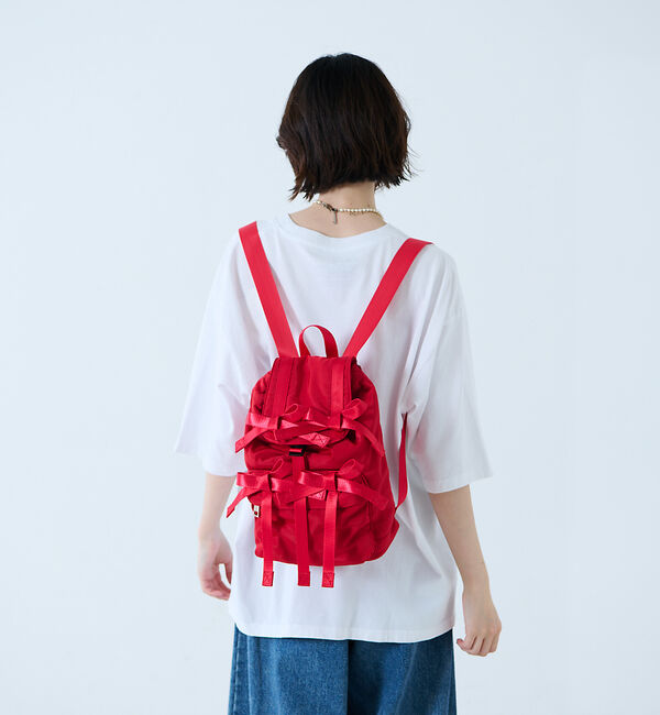 Rouge vif「【Casselini / キャセリーニ】ミニリボンバックパック」|リュック|