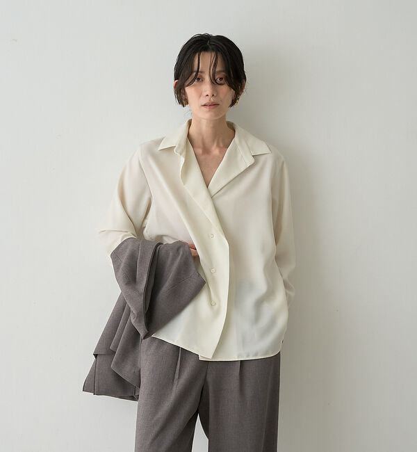 qualite「ドレープレギュラーシャツ【予約】」|シャツ・ブラウス|