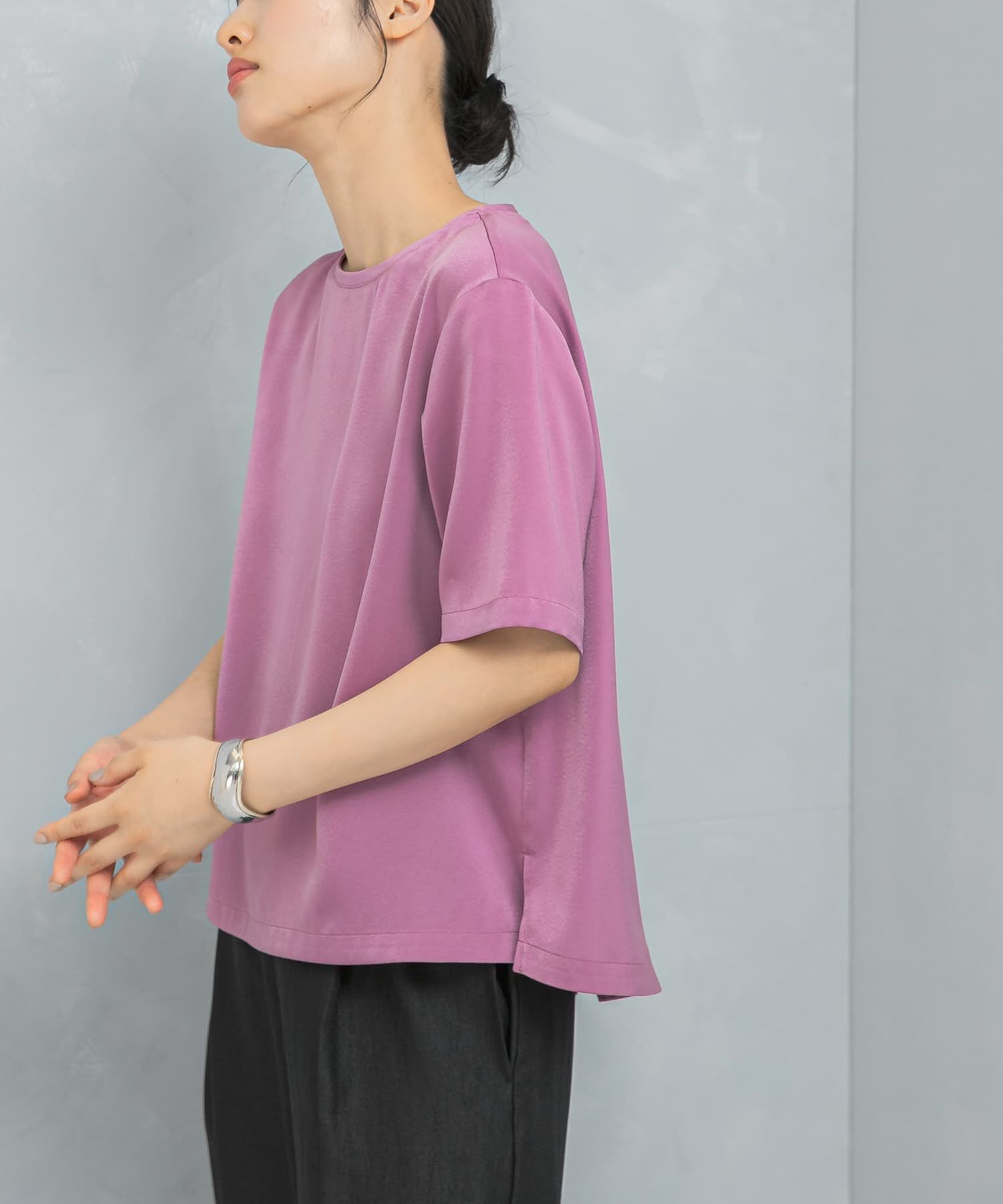 URBAN RESEARCH ROSSO「UVカットサテンブラウス」|Tシャツ・カットソー|