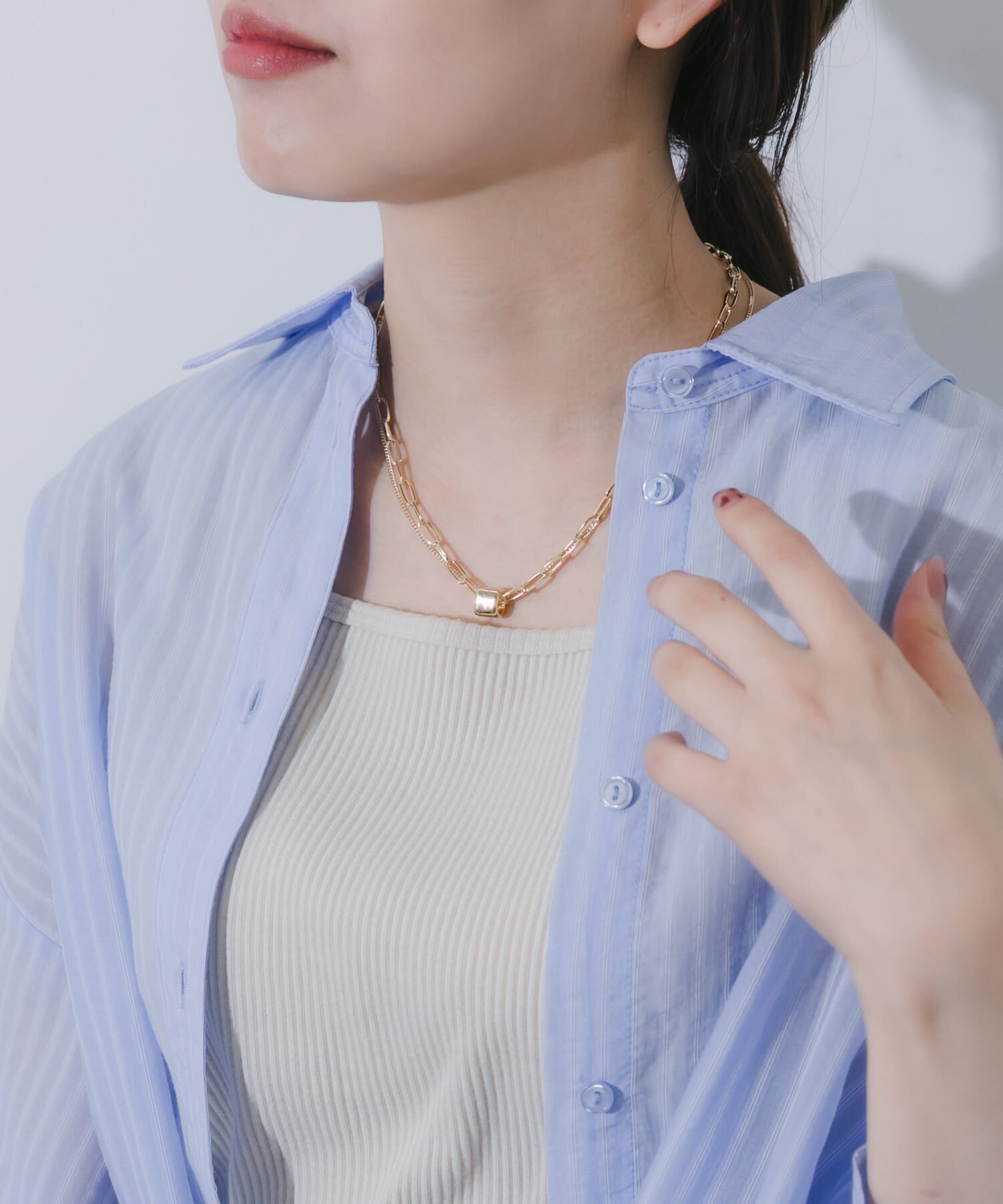 SMELLY「スクエアトップレイヤードネックレス」|ネックレス|