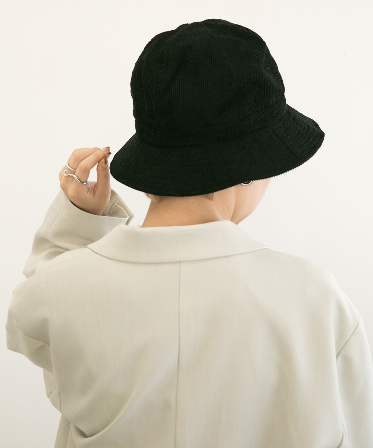  「コーデュロイバケットHAT」|ハット|ブラック