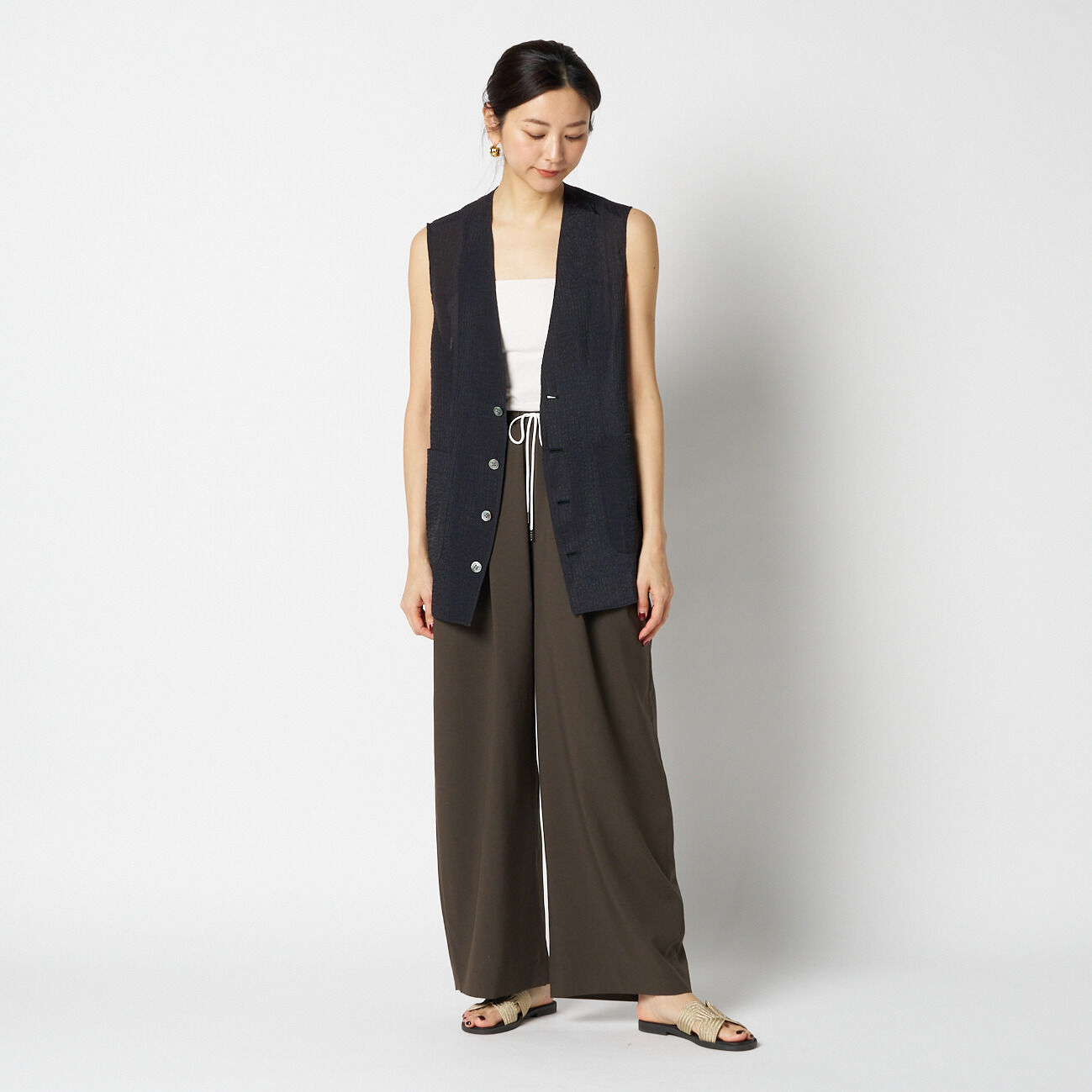 HELIOPOLE「HELIOPOLE SHEER DOBBY STRIPE VEST」|ベスト・ジレ|