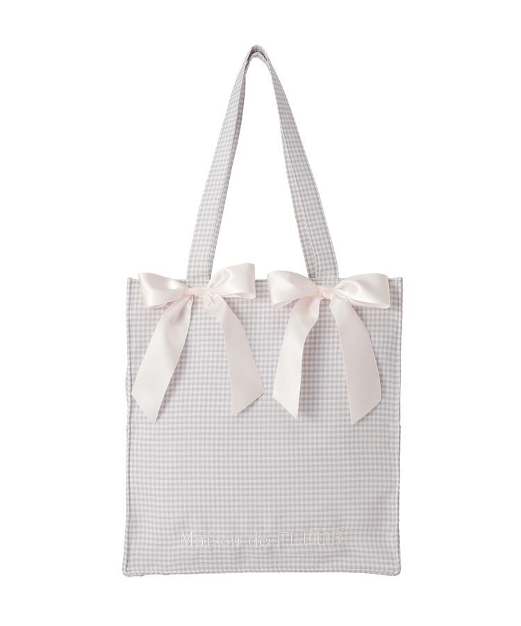 Maison de FLEUR「ギンガムリボンスクエアトートバッグ」|トートバッグ|