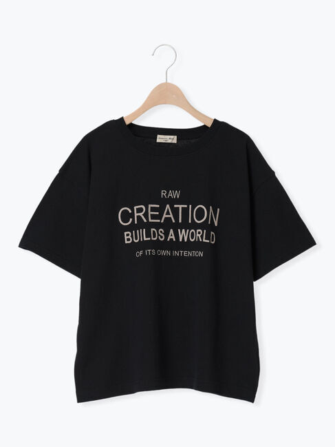Samansa Mos2「【接触冷感】刺繍ロゴTシャツ」|Tシャツ・カットソー|ブラック