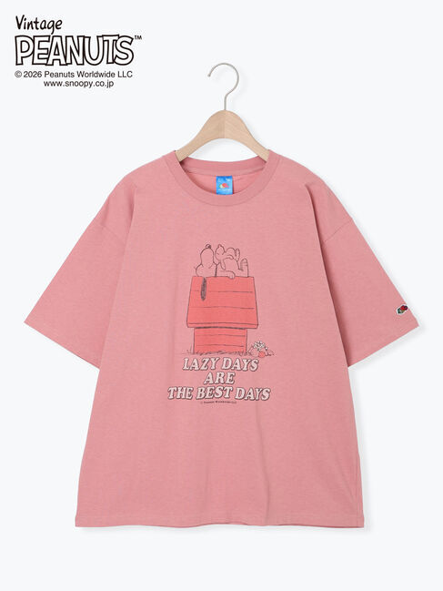 Samansa Mos2 Lagom「【FRUIT OF THE LOOM】PEANUTSプリントT大人」|Tシャツ・カットソー|ピンク