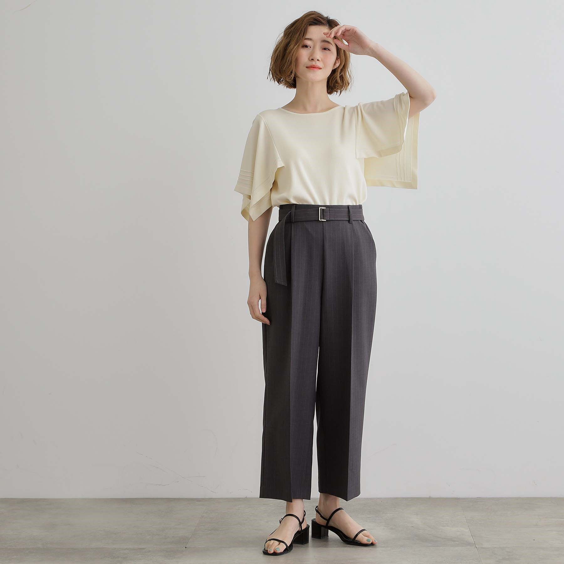 grove「【夏に嬉しい機能付き】リネンライクベルトワイドパンツ」|その他|