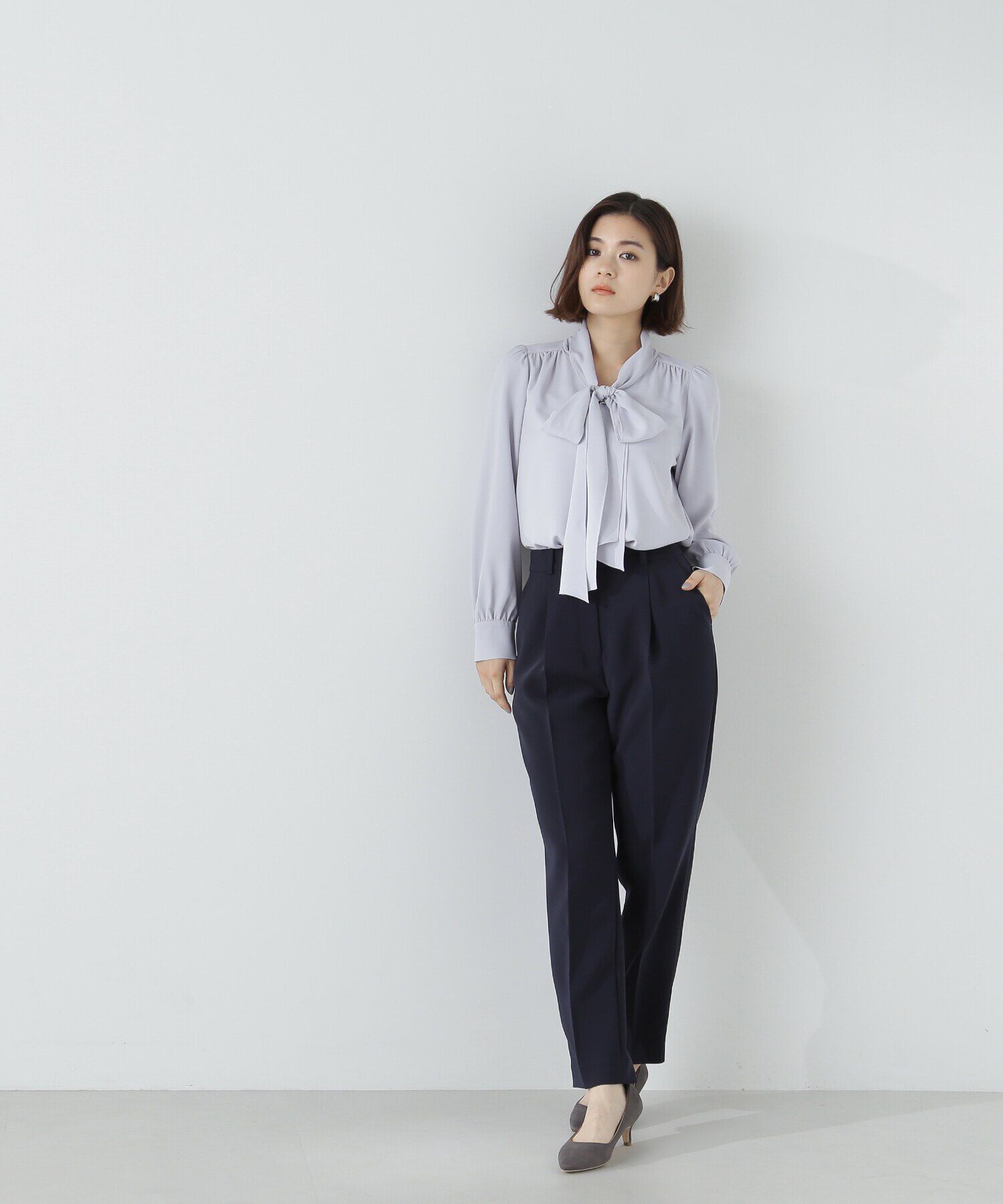  「PeサテンストレッチSETUPシリーズ テーパードパンツ　24SS」|その他|ネイビー