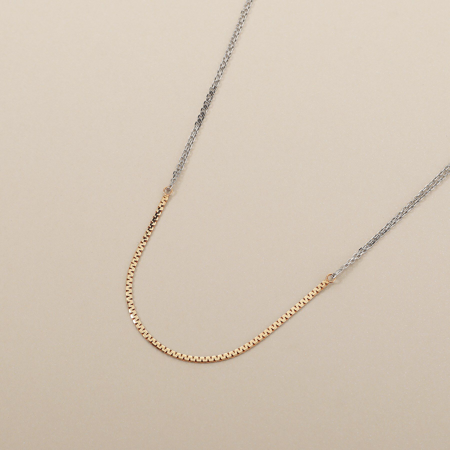 COCOSHNIK「K10ベネフラット&times;カットアズキ ネックレス（YG&times;WG）」|ネックレス|