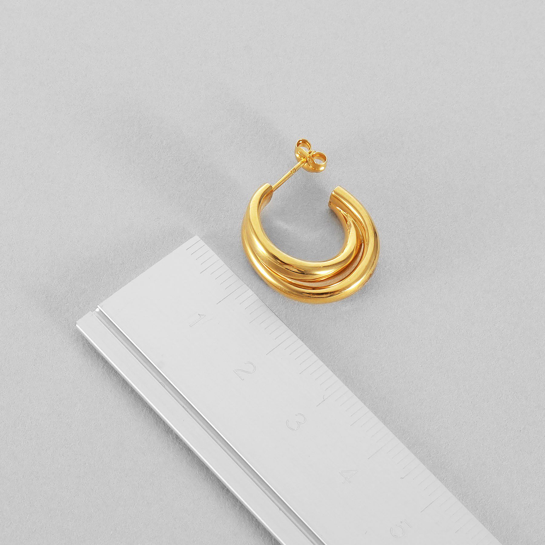 COCOSHNIK ONKITSCH「シルバー ドームクロスフープピアス GP」|ピアス|