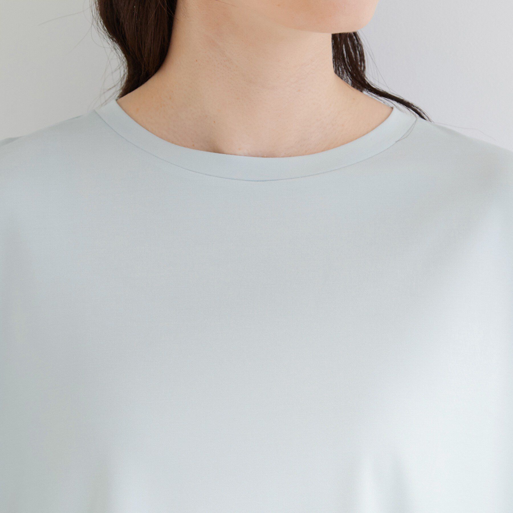 SHOO･LA･RUE「【ひんやり/UV/洗濯機可】お袖レースが上品 ゆったりとろみトップス」|Tシャツ・カットソー|