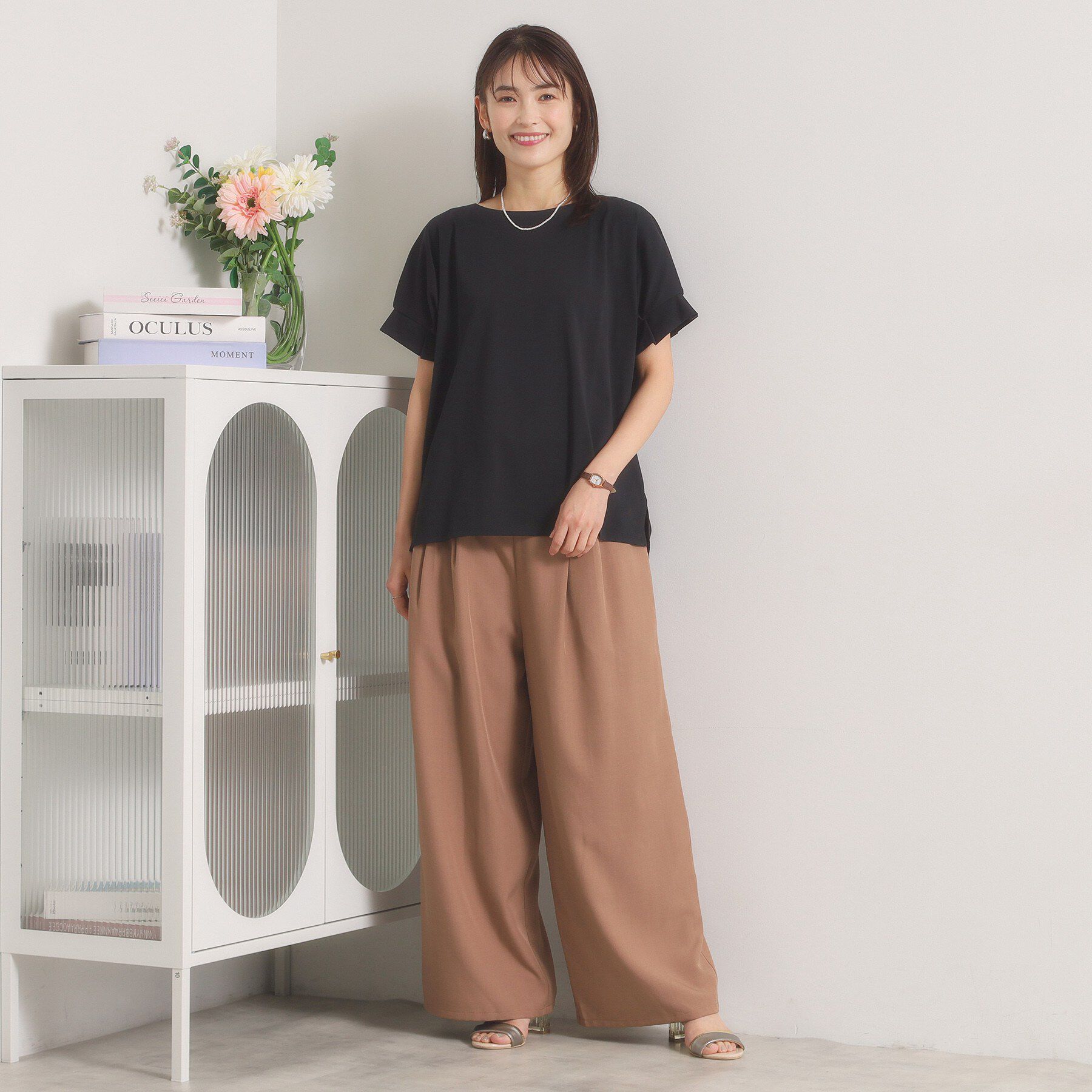 ITS&rsquo;DEMO「【汗染み防止／冷感／UV】袖口タックトップス」|Tシャツ・カットソー|