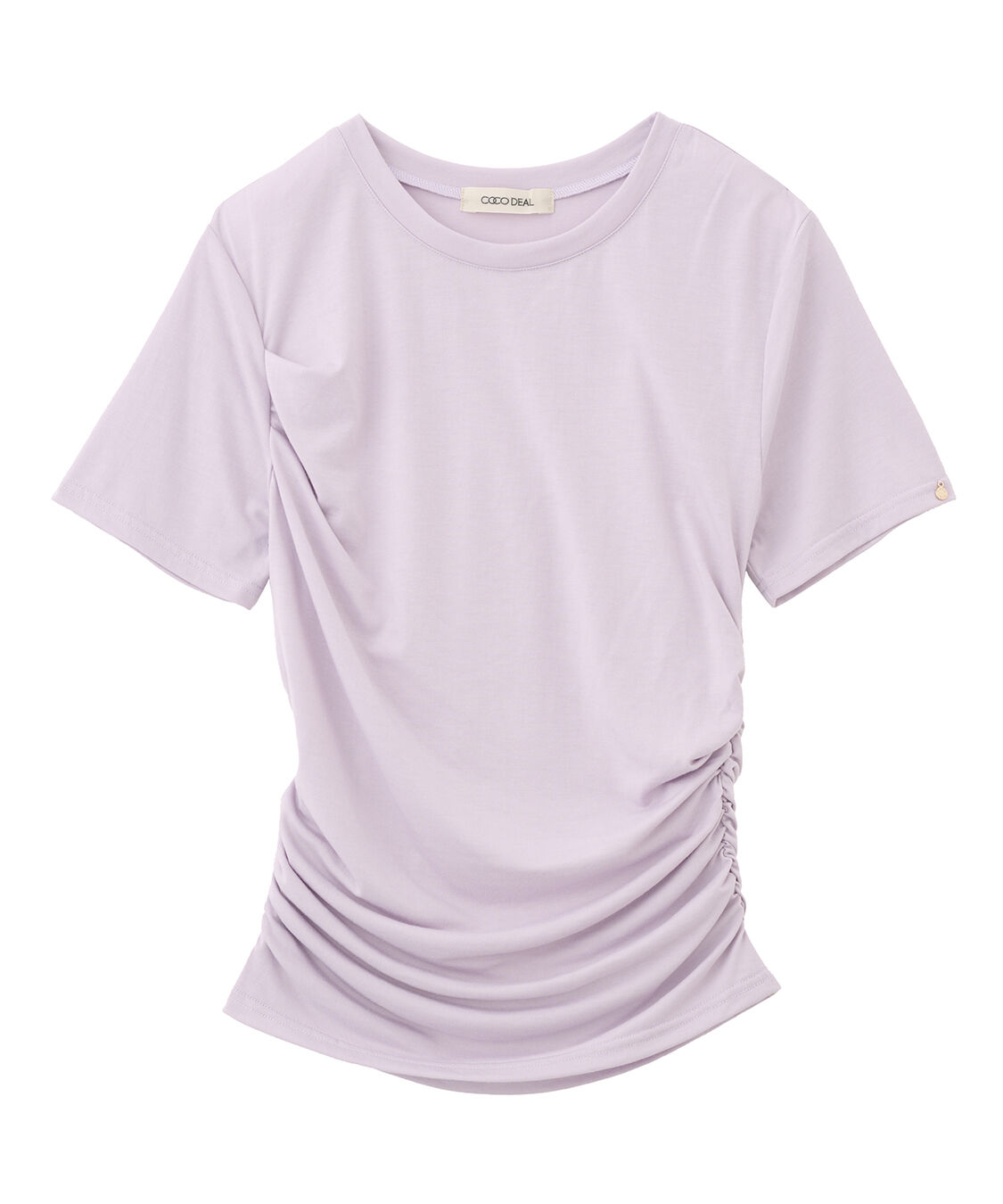 COCO DEAL「ギャザークルーネックＴシャツ」|Tシャツ・カットソー|ピンク