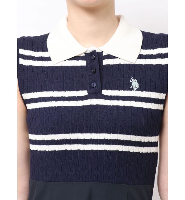 MERCURYDUO「U.S. POLO ASSN.別注ケーブルノースリポロドッキングワンピース」|ワンピース|