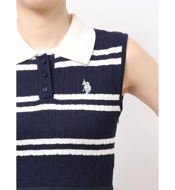 MERCURYDUO「U.S. POLO ASSN.別注ケーブルノースリポロドッキングワンピース」|ワンピース|