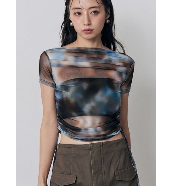 MURUA「タックドロストシアートップス」|Tシャツ・カットソー|ブルー