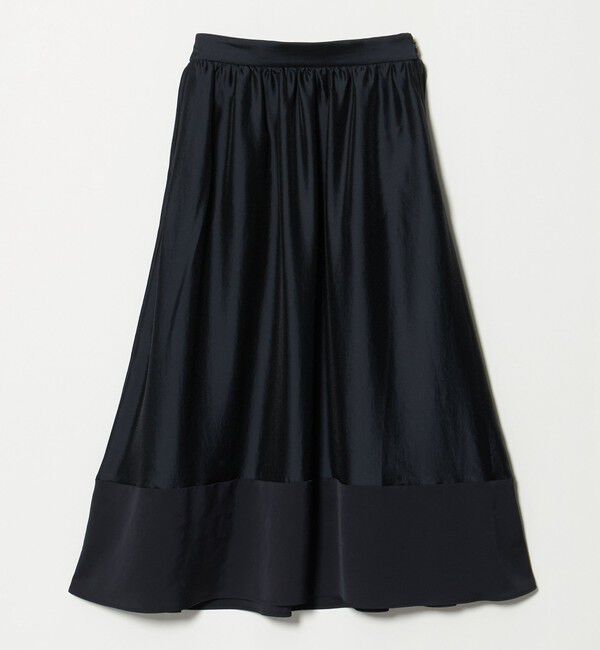 UNITED ARROWS「シルキー ギャザー スカート ‐ウォッシャブル‐」|スカート|NAVY