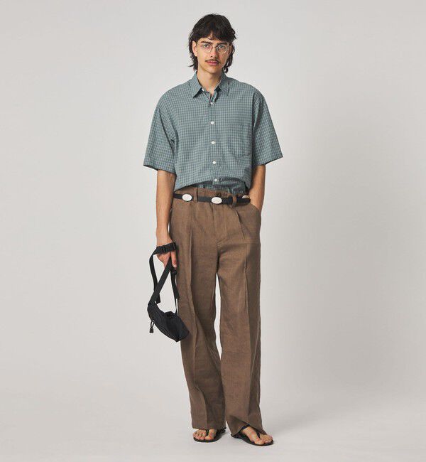 STEVEN ALAN「＜Steven Alan＞ ドビー チェック リバースシーム ショートスリーブ シャツ」|シャツ・ブラウス|