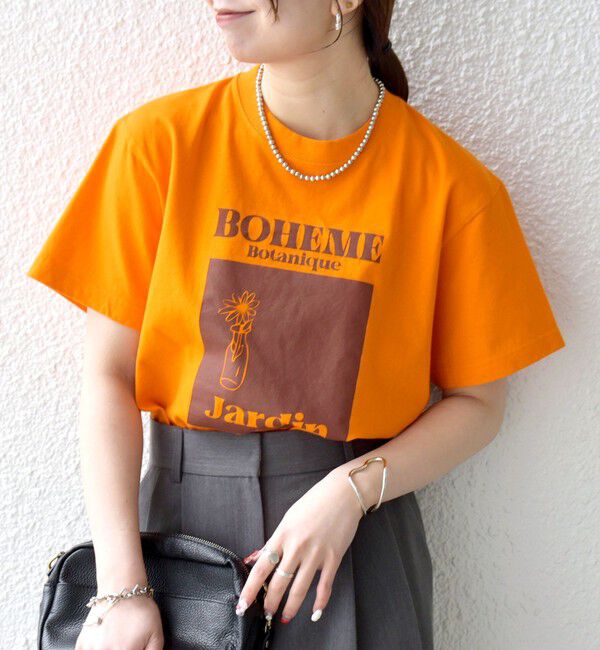 SHIPS any「《一部追加予約》TRICOMER:〈洗濯機可能〉フレンチ ロゴ プリント TEE」|Tシャツ・カットソー|