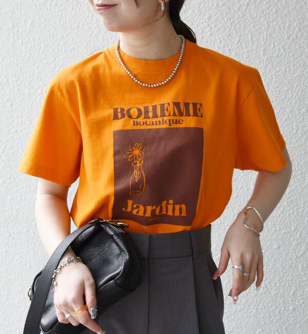 SHIPS any「《一部追加予約》TRICOMER:〈洗濯機可能〉フレンチ ロゴ プリント TEE」|Tシャツ・カットソー|