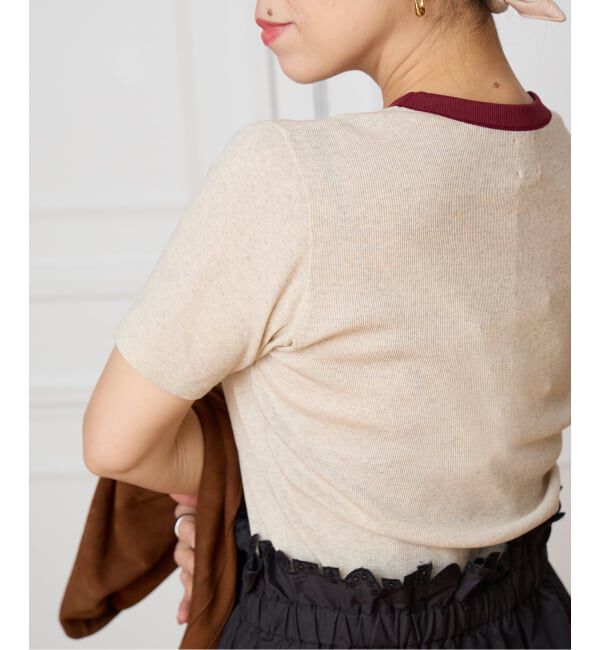 IENA LA BOUCLE「IENA LA BOUCLE コットンリブハーフスリーブカットソー」|Tシャツ・カットソー|