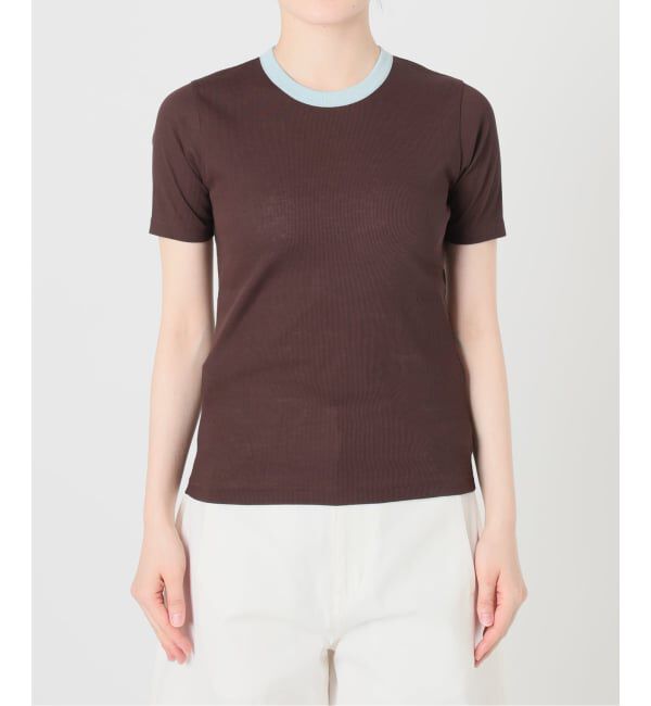 IENA LA BOUCLE「IENA LA BOUCLE コットンリブハーフスリーブカットソー」|Tシャツ・カットソー|