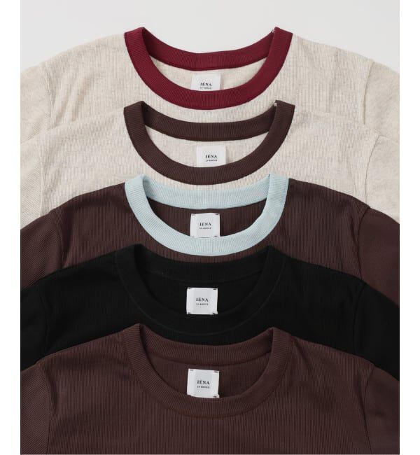 IENA LA BOUCLE「IENA LA BOUCLE コットンリブハーフスリーブカットソー」|Tシャツ・カットソー|