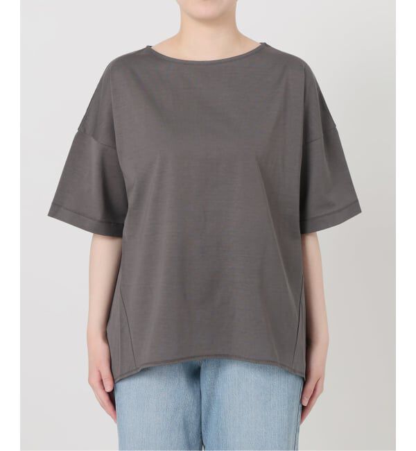 IENA「《接触冷感》ボートネック オーバーサイズフォルムTシャツ」|Tシャツ・カットソー|