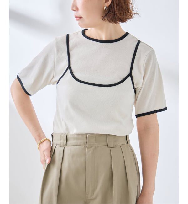 journal standard L'essage「《追加》DRY RIB セットアップトリムTシャツ」|Tシャツ・カットソー|